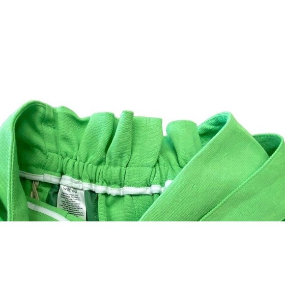 WILFRED Shorts Size 00 Paperbag Elastic Tie Waist Green 3” Inseam Pockets - Picture 4 of 6